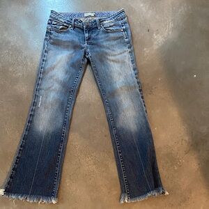 PAIGE Distressed Blue Flare Jeans